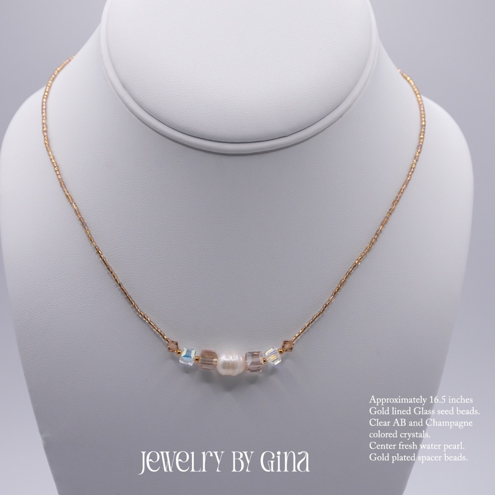 Gold Lined Glass Necklace